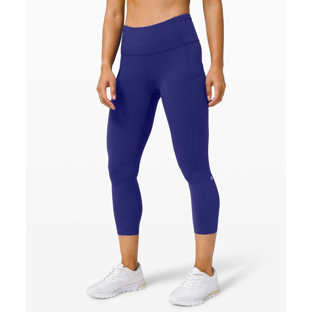 Lululemon Fast & Free High-Rise Larkspur Blue Crop II 23" Leggings Size 8 💙💜💙